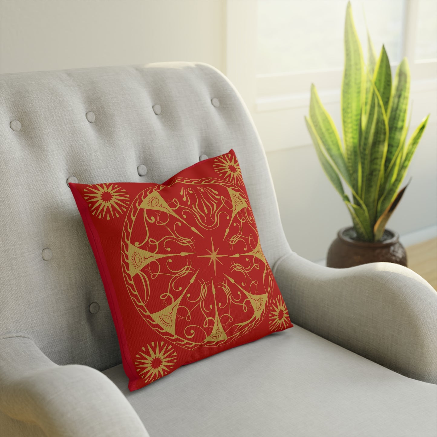 Red Psychedelic Cushion