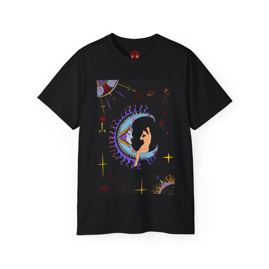 The Moon Tarot Psychedelic Art Nouveau T Shirt