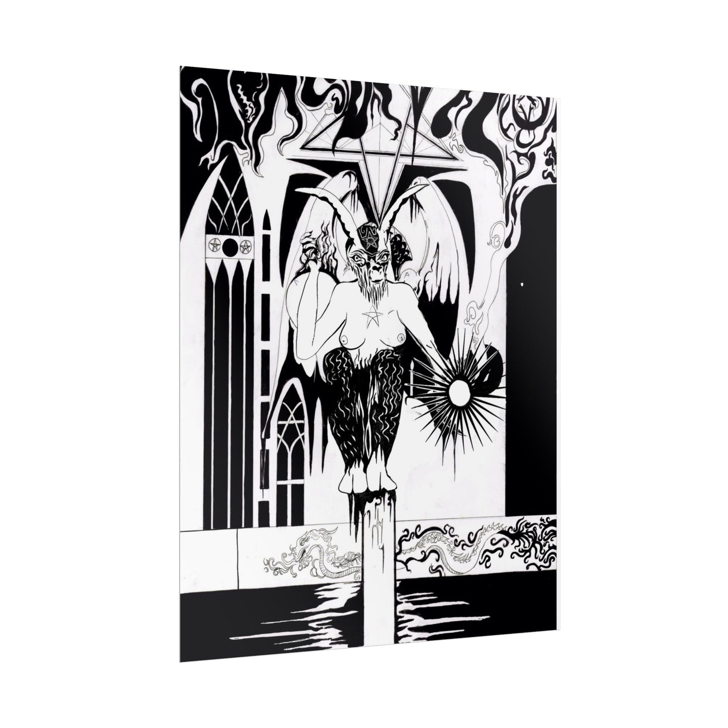 Poster Print - Psychedelic Baphomet Tarot Card