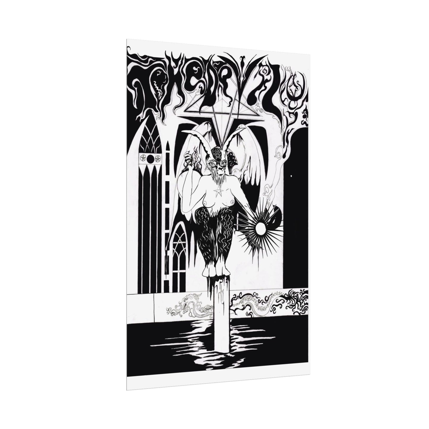 Poster Print - Psychedelic Baphomet Tarot Card