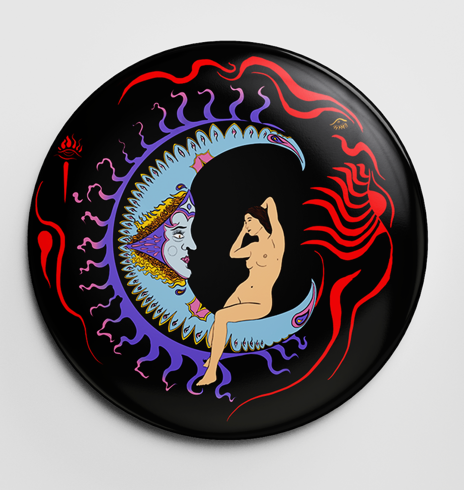 The Moon Tarot 38mm Button Badge