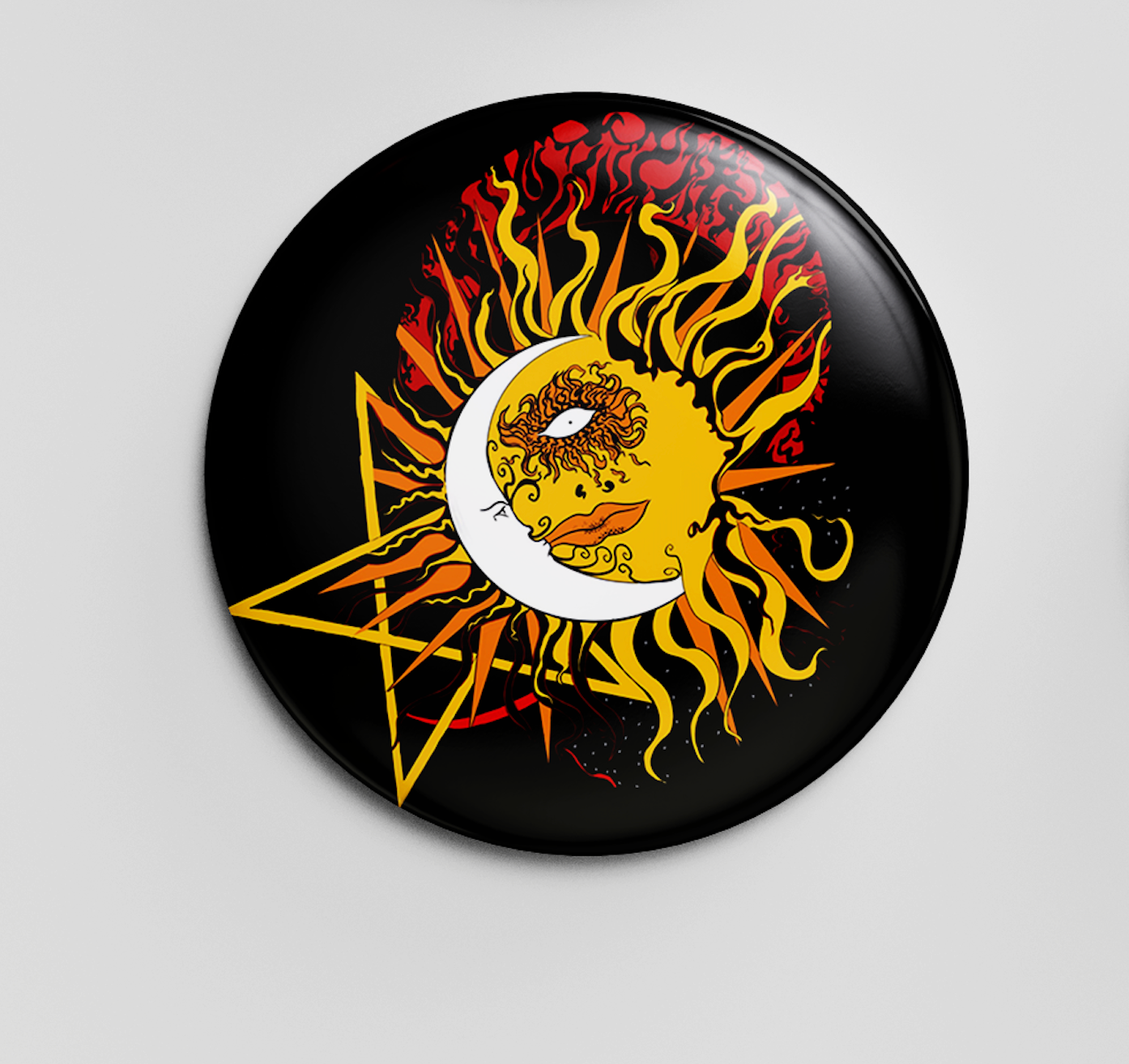 The Sun Tarot 38mm Button Badge